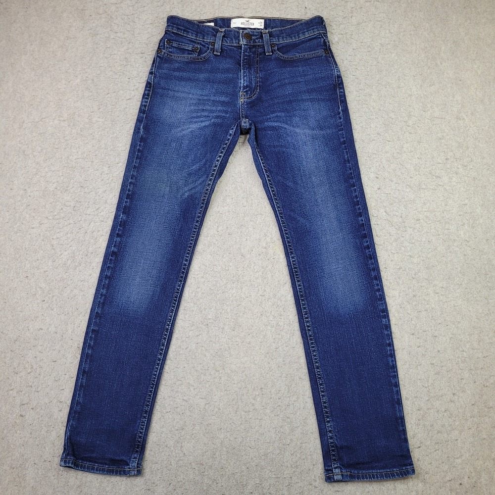 Hollister Jeans Skinny‎ Fit Epic Flex Mens 28x30 Blue Dark Wash Stretch NEW